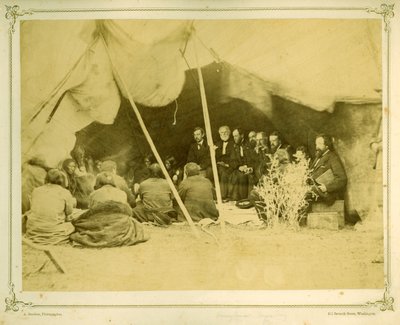 Commissioners in Council with the Arapahoes and Cheyennes, 1868 by Alexander Gardner